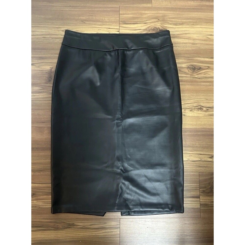 Ashley Stewart Black Faux Leather Pencil Skirt Women’s Plus Size 18 Stretch